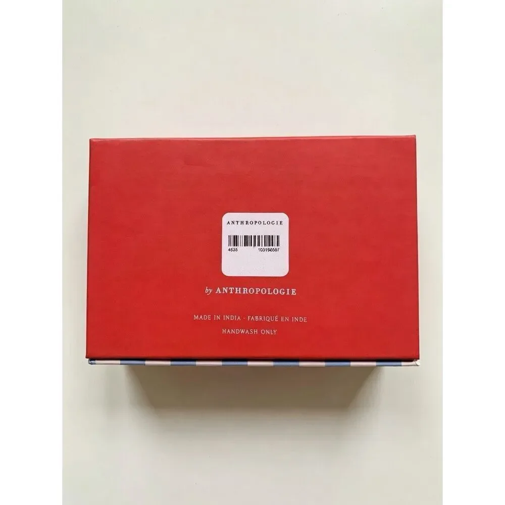 Anthropologie Crudité Boxed Napkin Rings Set of 4 Handcrafted Glass New